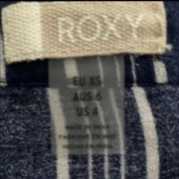 NWOT Roxy Navy Striped Button Front Maxi Skirt Size 4 - Picture 3 of 6